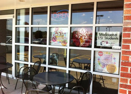 Graphics on windows to attract customers